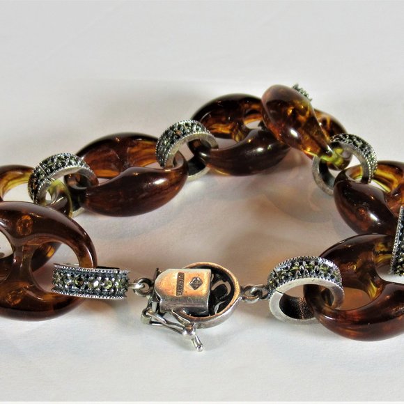 Judith Jack Faux Tortoise Sterling Silver Bracelet - Picture 4 of 5